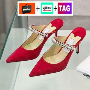 Luxury Bing Women Dress Shoes London Heels Crystal Strap Pumps Designer Lady Patent Suede Womens Sandaler Classic Ladies Heels