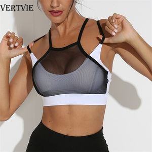 Vertvie Sports Bra Women Sexy Mesh Trepable Sport Top ملابس داخلية لللياقة البدنية بسلاسة تشغيل اليوغا صدرية رياضية