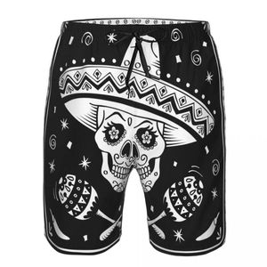 Heren shorts Summer Heren Swimwear Mexicaanse Sugar Skull Beachwear Swim Trunks Men Swimsuitmen's
