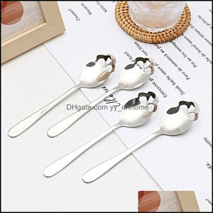 Spoons Flatware Kitchen Dining Bar Home Garden Novelty Coffee Spoon Creative Stainless Steel Sugar Skl Tea Drop Delivery 2021 Xluf5