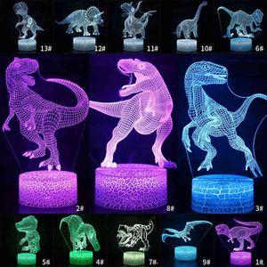 Desktop Bedside 3D LED Night Light Dinosaur Series Gift Desktop Decoration Remote Touch Control Kids Bord Desk Lamp D30 H220423