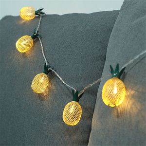 Pineapple String Lights Battery Operated 23M Light String Home Decoration LED Iron Lantern for Year Holiday Christmas Party 201130