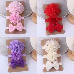 Baby Accessories 3Pcs set Girls Boys Headbands Toddler Hair Band Solid Newborn Bow Headwear Photo Props Kids Gifts 1178 E3