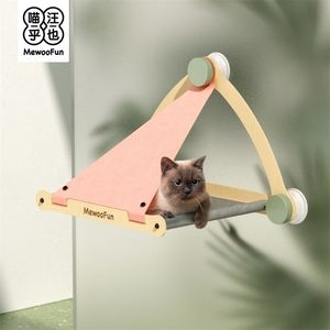 Mewoofun Cat Hammock Pet吊り下げベッドサニーウィンドウシートマウントソフトシェルフは最大30ポンドの取り外し可能なものを保持します220323