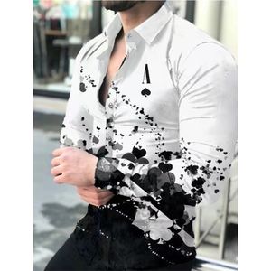 Fashion Men Shirts Spring Autumn Long Sleeve Tops Turn-down Collar Buttoned Vintage Shirt For Mens Casual Printed Streetwear 220322