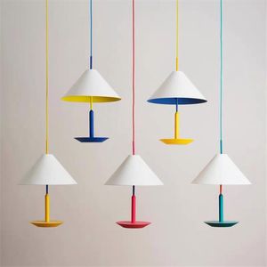 Pendant Lamps Nordic Color Lights Indoor Bedroom Living Room Clothing Store LED Light Fixtures Contrast Restaurant LampsPendant