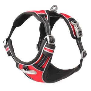 Dog Collars Leashes反射ナイロン大型ペットハーネスカラーサービスVESパッド付き調整可能な安全車両犬用PetDog leashesdのリード