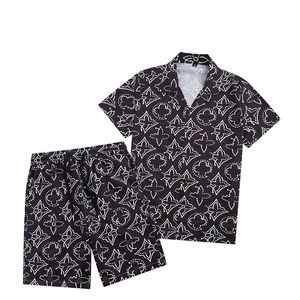 Tracksuit Summer Men Hawaiian Set Tryck på kort hylsa knappskjorta Beach Shorts Två Streetwear Casual Holiday Men's 2 Piece Suit
