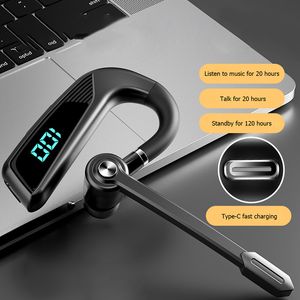 V16 TWS Wireless Earphone Voice Answer Digital Display Ear Hook Touch Control Bluetooth-compatible 5.2 Earbud for Business