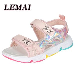 Modeflickor Sandaler Rainbow Sole Children's Beach Shoes Summer Kids Sandals For Girls Princess Leather Casual Shoes 220623