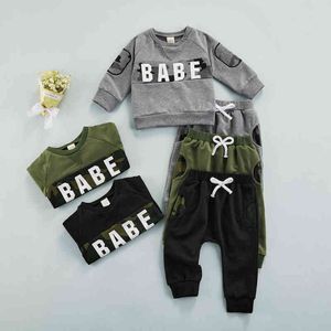 Citgeett Autumn Newborn Baby Boys Casual Tracksuits Camouflage Letter Print Long Sleeve Sweatshirts at Pocket Pants Fall Clothes J220711