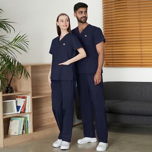 Yl028 спа -энформаторский серый салон красавица салон косметолог Slim Fit Medical Scrub одежда зубная рука для хирургической клиники доктора