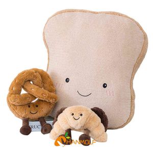 Carino bambola di pane coccole orso pretzel sop croissant cibo snack cuscino farcito peluche prop decorazione bambini presenti J220704