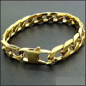 Link Chain Armelets smycken 100% rostfritt stål armband kedjor män retro 18k guld pläterad t och co trottoarkant kuban 6/8/12 mm bredd 8 