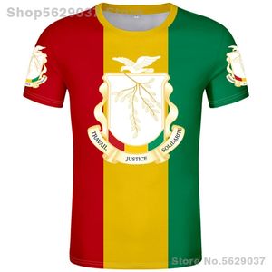 Gine T Shirt DIY Ücretsiz Özel İsim Numarası Cin T-Shirt Nation Flag Country Fransız Gn Gine Republic Guinee Baskı Po Kıyafetleri 220702