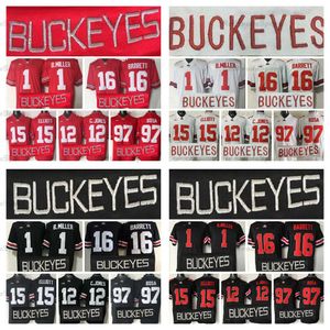 NCAA Ohio State Buckeyes College Koszulki piłkarskie 15 Ezechiel Elliott 16 j.t Barrett 12 Cardale Jones 1 Braxton Miller 97 Joey Bosa Szyte Jersey Mens Vintage S-XXXL