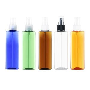 Dif Sprayüz Sprayör Sprey toptan satış-250ml yeşil mavi açık kahverengi turuncu plastik geri dönüşüm sprey kare şişeler Kozmetik atomizer yararlı c214d ile şeffaf şişe difüzör
