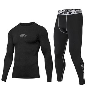 Tute da uomo Dry Quick Fitness Tuta da uomo con leggings Collant Abbigliamento Sport a maniche lunghe Abiti da uomo Completi da uomo Completi da uomo