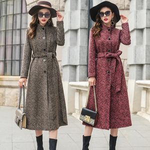 Women's Wool & Blends Winter Woman Coats 2022 Autumn And Large Size Woolen Coat Long Section Of Fashion Slim Thick Female