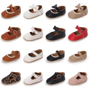 F￶rsta Walkers Casual Shoes Sp￤dbarn Toddler Bowknot Non-Slip Rubber Soft-Sole Flat Pu Walker Born Baby Girl Princess Shoesfirst