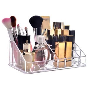 Förvaringslådor BINS DESKTOP Akryl Makeup Organizer Lipstick Nail Polish Display Brush Holder Skincare Cosmetic Parfume Smycken BoxStorage