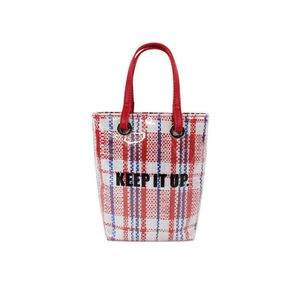 Koreanische Ins Red Plaid Canvas Tasche klassische Schlangenhaut Mini Bag Messenger Geschenk Nische PE gewebte Tasche 220425