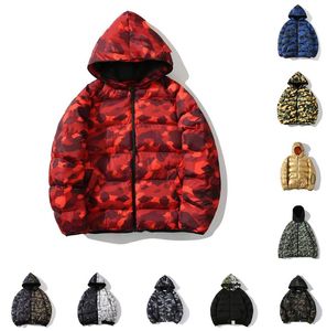 Winter Autumn mens Shark jackets camouflage stitching hooded cardigan zipper printed coats cotton-padded jacket men and women High quality M L XL XXL