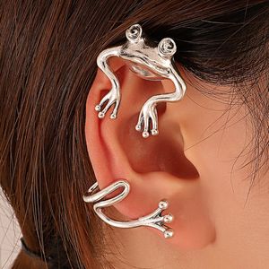 Polsino dell'orecchio di rana in metallo oro argento 6 cm orecchini a clip per orecchio animale da donna per accessori per gioielli di moda per feste regalo