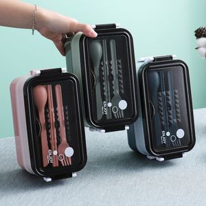 304 Stainless Steel Lunch Box Bento For School Kids Office Worker 2layers Microwae Heating Container Food Storage Boxs