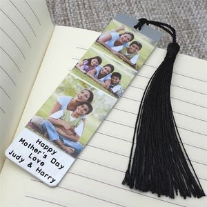 Personalized Po with Tassel Custom Picture Mothers Engraved Bookmark Reader Gift for Her 220711