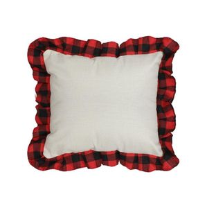 Sublimation Blank Pillow Case Red Lattice DIY Heat Transfer Printing Cushion Cover Throw Sofa Pillowcover Home Decor SN4530