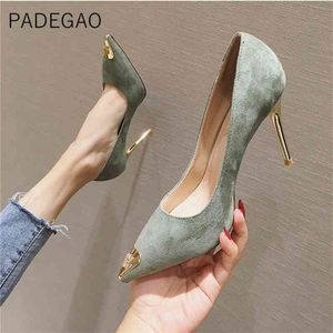 Kvinnor skor höga klackar avslappnade ol sexiga koreanska modepumpar eleganta skor parti 210409