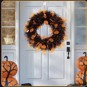 Decorative Flowers & Wreaths Halloween Wreath Party Decoration Scene Arrangement Pumpkin Sunflower Door Ornament Lighted OutdoorDecorative