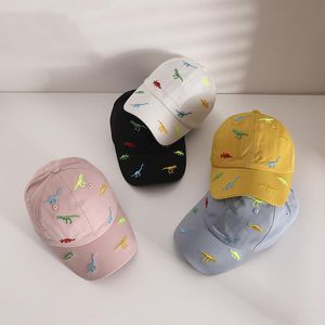 Korea Childrens Hat Cartoon Dinosaur Embroidered Cap Trend Big Eaves Sun Shading Baby Baseball Caps Casual Kids Visors