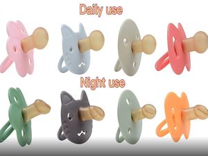 Children pacifiers double color round head flat head day and night to bite le food grade liquid silicone baby pacifier