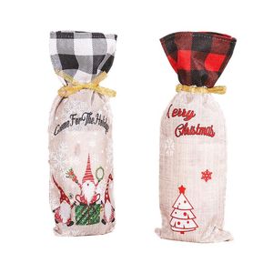 Weihnachtsdekorationen Weihnachtsmann/Weihnachtsweinflaschen-Set/Dekoration für Weihnachten zu Hause/Cartoon-Schneemann-Zubehör Ornamente/WeindekorationWeihnachten