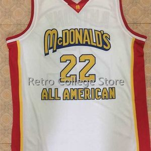 Xflsp # 22 CARMELO ANTHONY Dolphins McDonald ALL AMERICAN maglia da basket di alta qualità ricamo cucito personalizzato personalizzato qualsiasi dimensione e nome