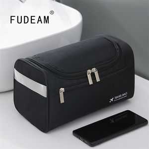 Fudeam Polyester Men Business Portable Bag Bag Organizer Организатор Женщины Travel Cosmetic Bag Vishing Faterpronation Wash Mout 220630