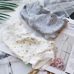 Kvinnors trosor Little Daisy färska underkläder för flicka bomullstråd tryckt spetskant härlig sömlös transparent blommor trosor