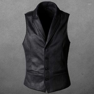 Gilet da uomo Gilet in pelle scamosciata Gilet da uomo Steampunk gotico marrone Slim Fit monopetto Moda stile vittoriano Gilet per uomo Casual 2022