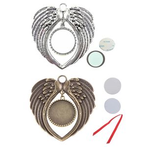 Wholesale shape making resale online - Sublimation Wing Ornament Decorations Angel Wing Shape DIY Photo Blank Hot Transfer Printing Pendant MDF Jewelry Making