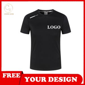T shirt top 8 color custom short sleeved high end cotton DuPont drop shoulder round neck printing DIY brand text 220616
