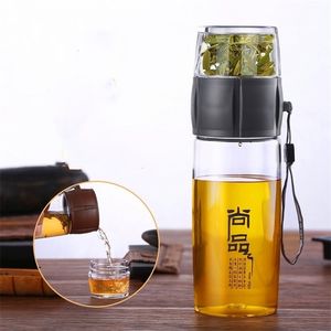 Portable 400ML Tea Infuser Bottle Plastic Water Bottle Chinese Tea Strainers Tea-pot Heat-Resistan Outdoor Travel Kung Fu Teapot T200227