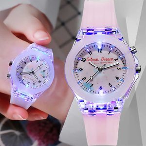 New Sport Kid Watches For Girls Boys Gift Personality Clock Easy Read Children Silicone Flash Quartz Wristwatches Reloj Infantil