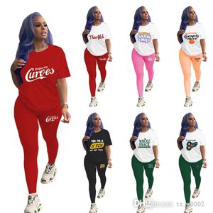 2022 Fall Women Tracksuits Tryckt t -skjorta Kort ärmbyxor Suits Two Piece Jogger Set Fashion Casual Clothing