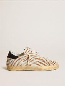 Sole Heel Small Dirty Shoes Designer Luxury Italian Vintage Handmade Super Star Zebra Print Pony Leather Grey Suede