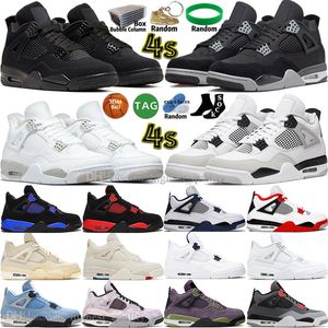 Sail Military Black Cat White Oreo 4 4s Mens Basketball Shoes University Blue Thunder Fire Red Blank Violet Ore Bred Canvas Metallic Men Sports Women Sneakers Trainer