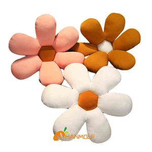 Flowers Daisy Seat Cushion Plush Brown White Pink Decorate Soft Vegetable Indoor Floor Chair Sofa Sitting Dropshipping J220704