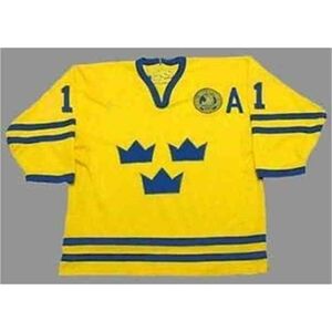 CHEN37 C26 NIK1 11 Daniel Alfredsson 2002 Team Sverige herrhockeytröja med broderi. Anpassa valfritt nummer och namntröjor