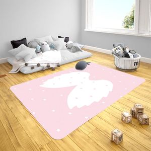 Mattor Söt rosa färg Angel Wing Model Baby Play Mat Round Rectangular Kids Rug Born PacifierCarpets CarpetsCarpets